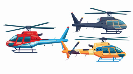 Obraz na płótnie Canvas Set of helicopters. Helicopter icon isolated. Vector