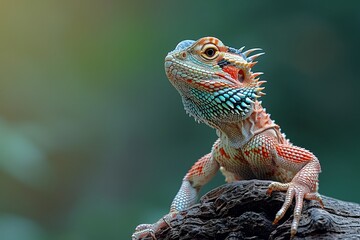 Australian Water Dragon: Perched on a branch overlooking water, capturing its arboreal lifestyle.