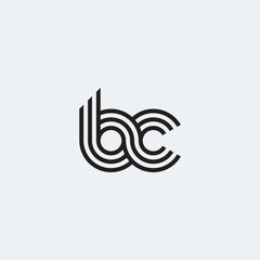 BC monogram logo with triple stripes style.