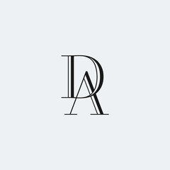 DA monogram logo with chiseled effect.