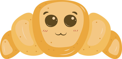 Croissant Bread Melon Loaf Basket Illustration Graphic Element Art Card