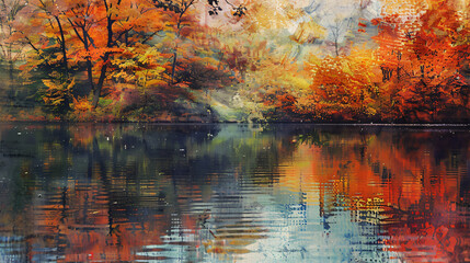 Lake in autumn colors