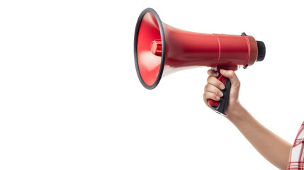 Hand holding a megaphone