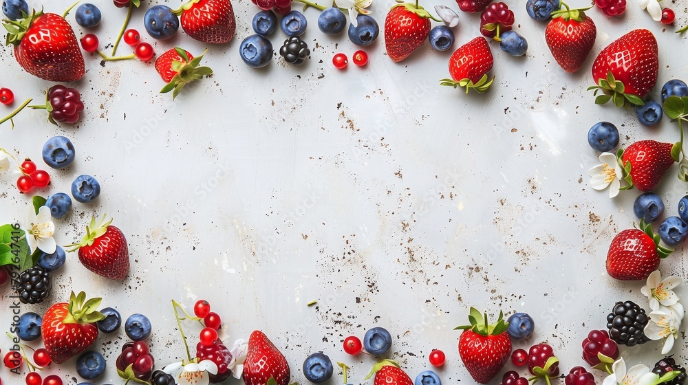 Wall mural mix of ripe berries