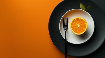 Sliced orange on a plate - 792648068