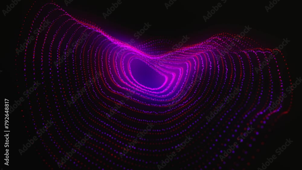 Poster technology background. abstract circular wave of particles. futuristic dotted wave. visualization of