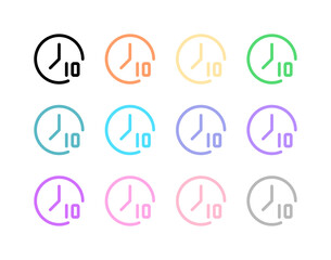 Editable countdown timer 10 seconds vector icon. Part of a big icon set family. Perfect for web and app interfaces, presentations, infographics, etc