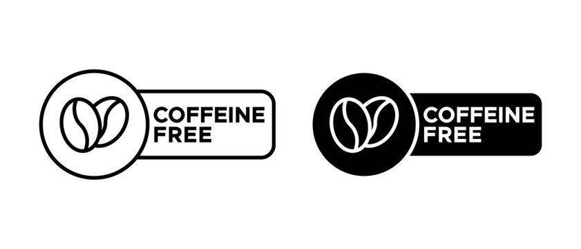 Caffeine free vector icon set. No caffeine sign