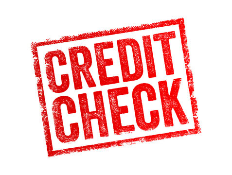Credit Check is a process conducted by a lender or financial institution to assess an individual's creditworthiness, text concept stamp