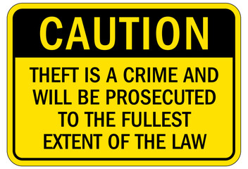 Not responsible sign theft is a crime and will be prosecuted to the fullest extent of the law