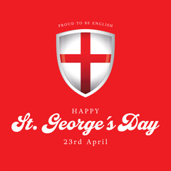 England flag Saint George Day shield ribon sign