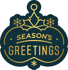 Golden season's greetings handwritten lettering, typography, calligraphy	