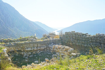 Ruins of an ancient settlement above the Montenegrin town of Risan 