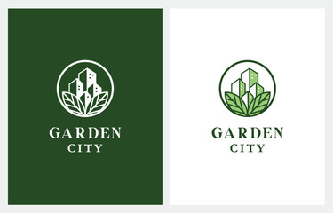 Urban Garden City Farm logo design vector icon