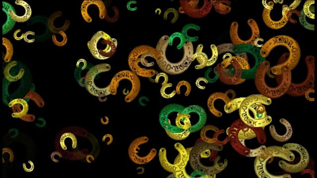 Horseshoe and clover symbol of wealth and luck