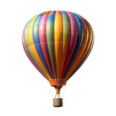 Colorful hot air balloon floating in mid-air