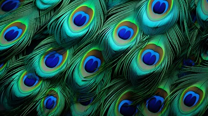Majestic Showcase of Vibrant Peacock feathers 