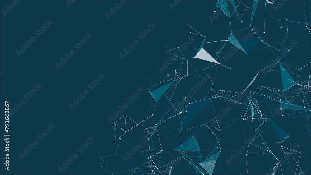Poster abstract digital connection moving dots and lines. technology background. network connection structu