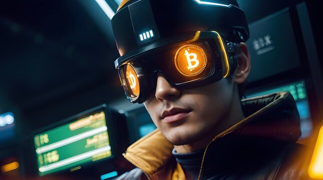 A man who is a Bitcoin enthusiast with trendy glasses.
