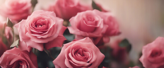 background with red and pink rose flowers