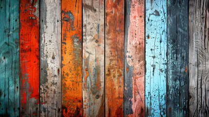 Old grungy colorful wood background ..