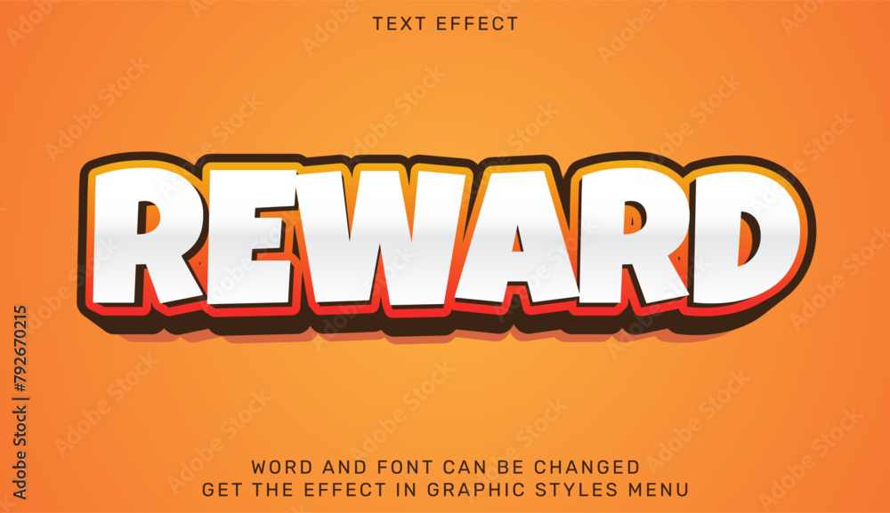 Poster reward text effect template in 3d design