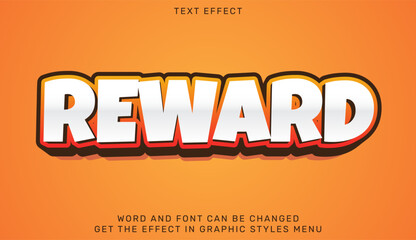 Reward text effect template in 3d design