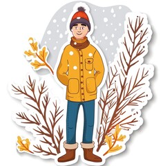 Joyful Winter Days Captured in Clip Art Style - Generative AI