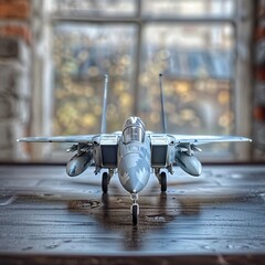 Realistic image Mcdonal Douglas F15 Eagle in tamiya style with packaging box , 3d model , FHD, 8K