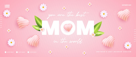 Pink Mother's Day greeting banner design