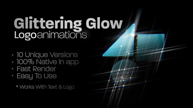 Glittering Shimmer Glow Logo Reveal Intro Animation 