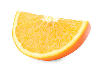 Citrus fruit. Slice of fresh orange isolated on white