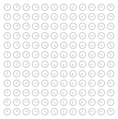 Comprehensive Vector Clock Icons Set B - Every 5 Minutes Time Indicators for Precise Schedule Management