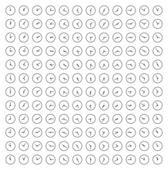 Comprehensive Vector Clock Icons Set D - Every 5 Minutes Time Indicators for Precise Schedule Management