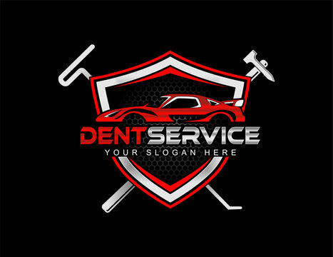 Dent pdr car automotive service logo template