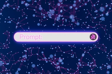 Digital Prompt Command Bar on Abstract Network Background