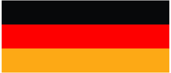 The flag of Germany. Standard color. A rectangular flag. Icon design. Vector isolated On white Background