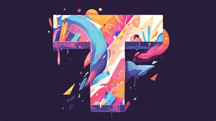 T letter TP initial logo vector icon mark colorfull