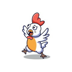 simple mascot logo rooster character design