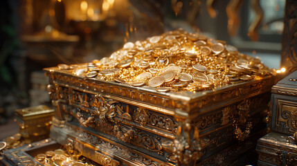 Treasure box full of gold