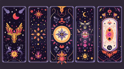 Tarot cards design. Occult major arcanas deck with