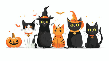 Cute Halloween cats disguised in funny costumes