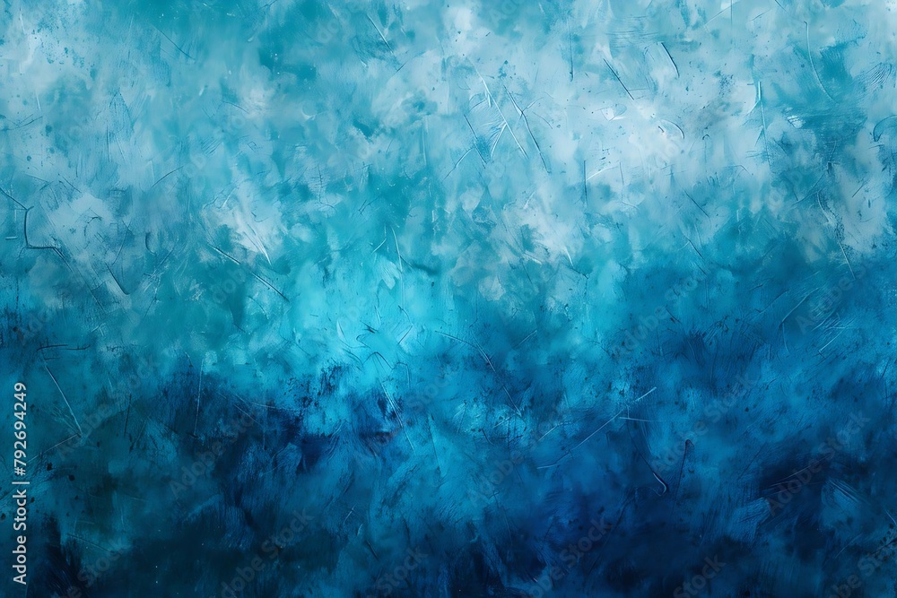 Aufkleber an abstract textured background with a gradient ocean blue to lighter azure, grunge texture overlay