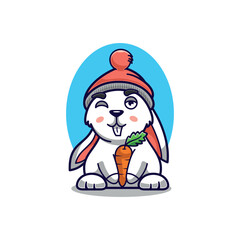 simple mascot logo rabbit character design	