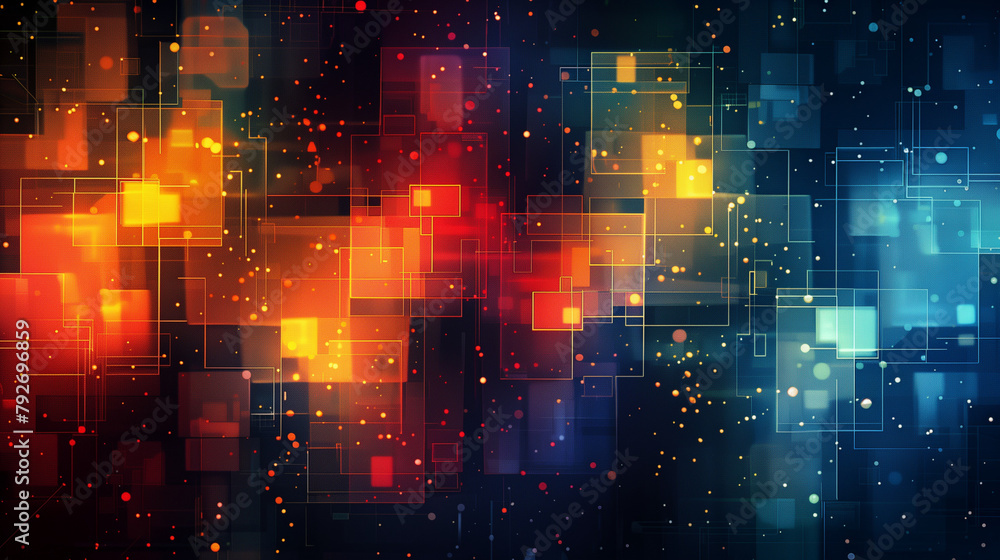 Poster abstract colorful background with squares