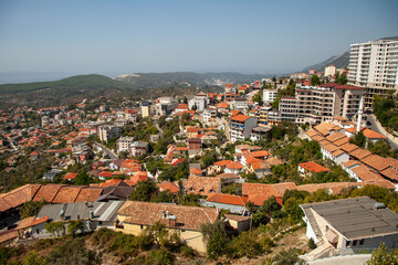 Obraz premium Kruje city, panoramic view, Albania