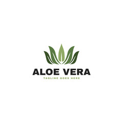 Aloe vera logo design for skincare brands organic products illustration idea