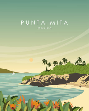 Punta Mita Mexico travel poster
