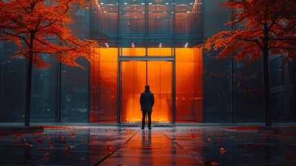 Man Standing in Front of Glass Building