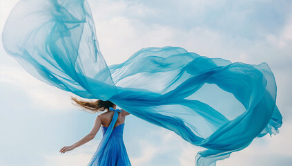 person in a dress with a scarf, women